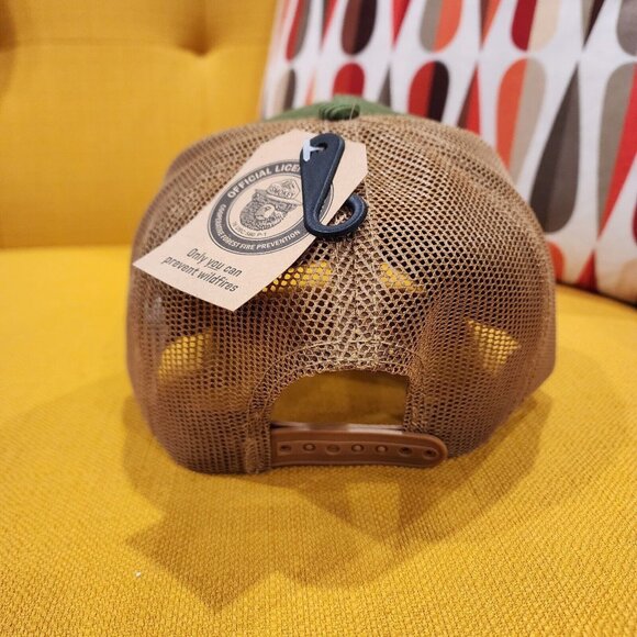 Smokey Bear Corduroy Smokey Patch Snap Back Trucker Hat Green Baseball Cap NEW - Picture 8 of 10